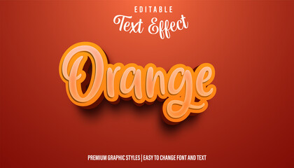 Orange Editable Text Effect Font Style