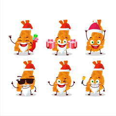 Santa Claus emoticons with fried shrimp cartoon character
