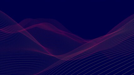 Red wave lines terrain or landscape over blue background, technology or business template