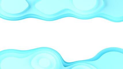 Abstract paper cut terrain or landscape topography layers background with blue to white gradient