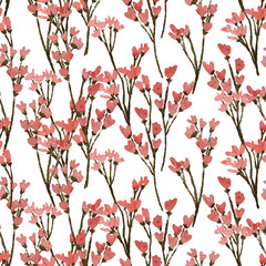 watercolor wildflower floral seamless pattern
