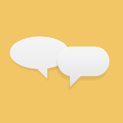Paper style speech bubbles with shadows