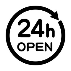 24時間営業：掲示用POPアイコン