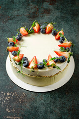 Wonderful decorative cake with fresh berries