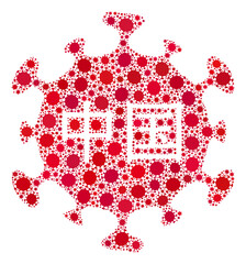 Raster Chinese coronavirus mosaic icon constructed for pandemic illustrations. Chinese coronavirus mosaic is designed of random coronavirus infection icons.