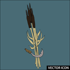 vector anti-war symbol wheat ears mown with sickle - 425680305
