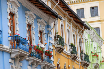 colorful houses in Quito Ecuador 