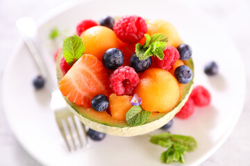 melon fruit salad with berries