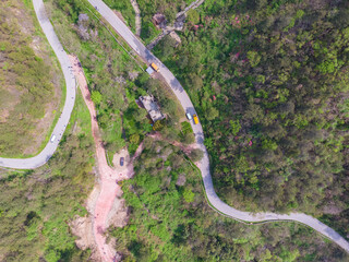 Spring aerial scenery of Huangpi Mulan Yunwu Mountain in Wuhan, Hubei