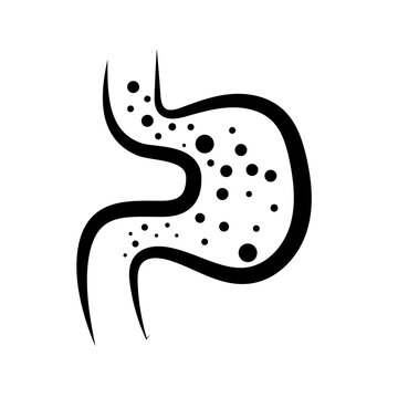 Human Stomach symbol. Black color. Flat color vector illustration.
