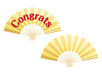 金の扇子のイラスト