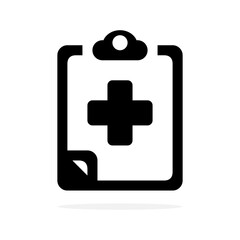 Obraz premium Clipboard with medical cross icon. Vector concept illustration for design