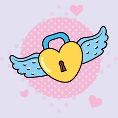 heart padlock illustration