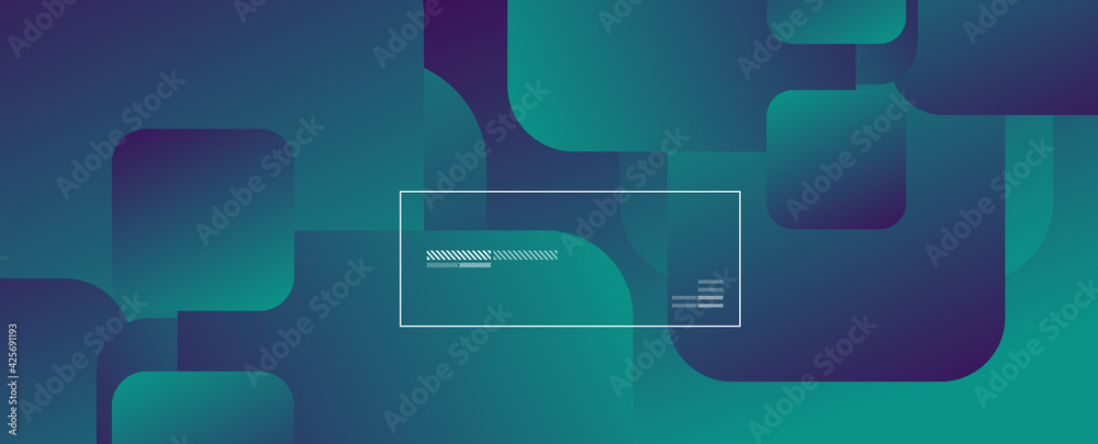 Poster Square shapes composition geometric abstract background. 3D shadow effects and fluid gradients. Modern overlapping forms