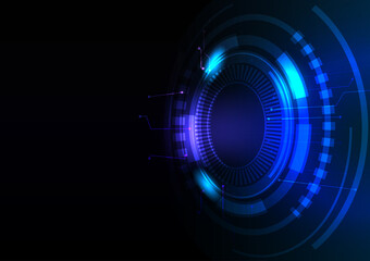 Abstract background. Future technology digital network system communication innovation vector illustration. Dark blue tone. Copy space.