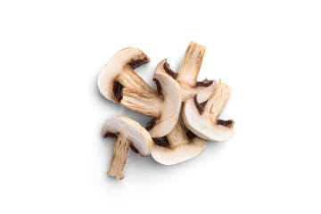 Champignon mushrooms isolated on white background.
