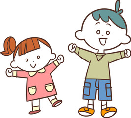 明るく元気な男の子と女の子
