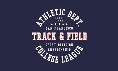Track & field College Artwork for your tee shirt-22