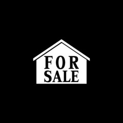 Home for sale icon isolated on dark background