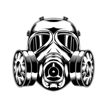 line art gas mask 04 tactical military