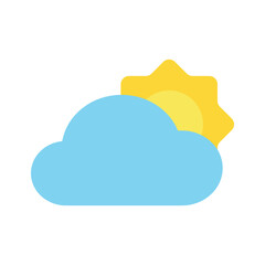 cloud and sun icon vector