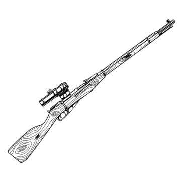 recommend clip art: line art illustration gun mosin nagant m91