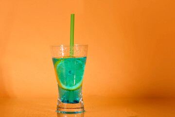 fresh sparkling drink on plain background