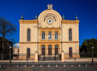 Fototapeta na wymiar Exterior of famous traditional jewish synagogue in Hungary, Pecs
