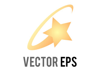 Obraz premium Vector cartoon-styled stylized star swirling in a yellow ring circle, feeling dizzy symbol