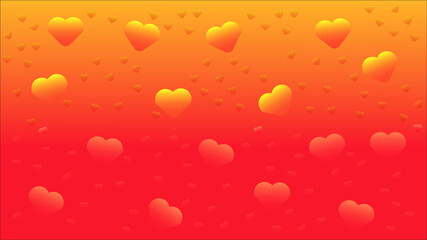 Abstract gradient background with hearts - concept Mother's Day, Valentine's Day, Birthday - spring colors