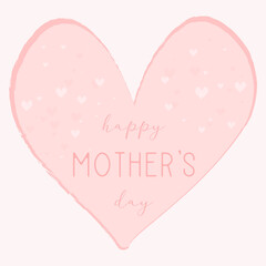 Happy mothers day card with love hearts, poster, banner design, vector illustration 