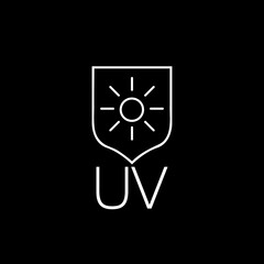 UV sun protection icon isolated on dark background