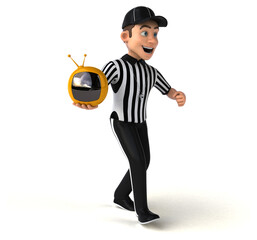 Fun 3D Illustration of an american Referee
