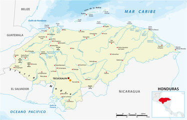 Vector map of the Central American Republic of Honduras