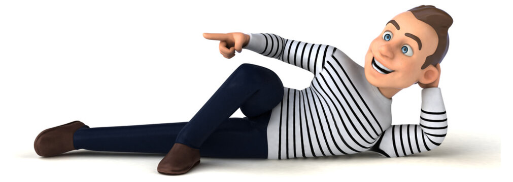 Fun 3D cartoon casual character