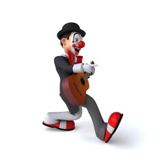 Fun 3D illustration of a fun clown