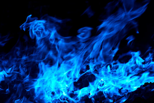 An image of a blue flame burning vigorously