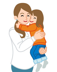 Mother embracing a daughter