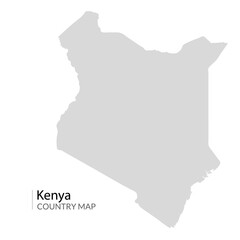 Kenya vector map silhouette country illustration. Kenya shape map geography