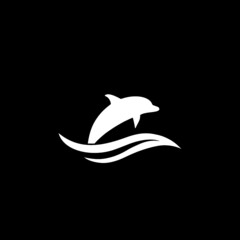 Dolphin icon isolated on dark background