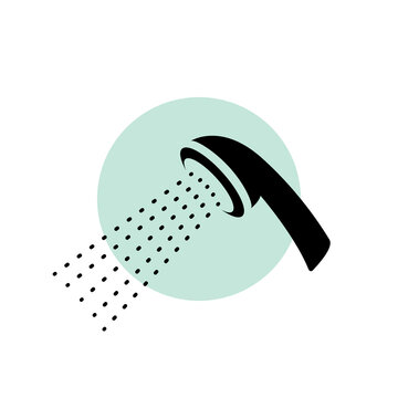 recommend clip art: Shower vector head icon. Water shower symbol bathroom sign pictogram