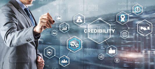 Credibility improvement. Modern business solution concept