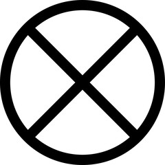 余白の広い黒色の禁止マークのイラスト no.02