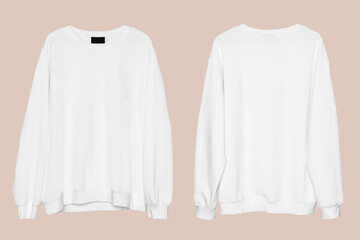 Simple white sweater unisex streetwear apparel