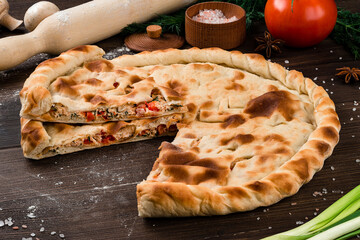 National traditional Caucasian food, Ossetian pies, khachapuri, chudu © smspsy