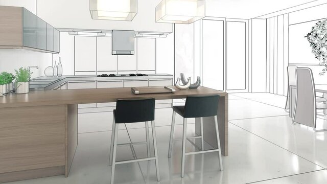 Modern Kitchen Collection 02 - loopable 3D Visualization