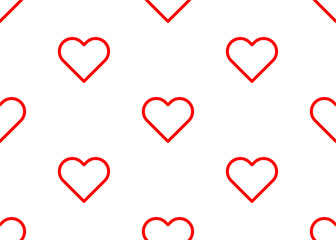 Hearts on a white background Geometric seamless pattern. For paper and fabric design.