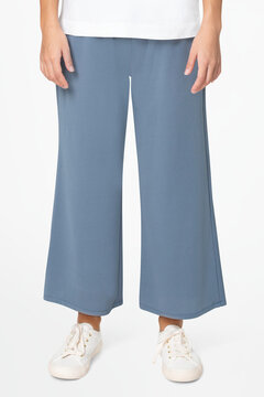 Blue culottes pants women&rsquo;s apparel closeup