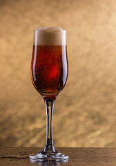 glass of beer on table