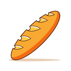 Vector french bread illustration baguette logo. Food bread flat hot icon